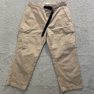 Saturdays NYC Cargo Pant Men XL 34x23 Beige Stretch Climbing Hiking Zip Pocket